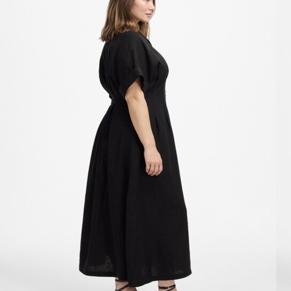 Madewell Pleated Midi Shirtdress in 100% Linen - NWT - Picture 10 of 16